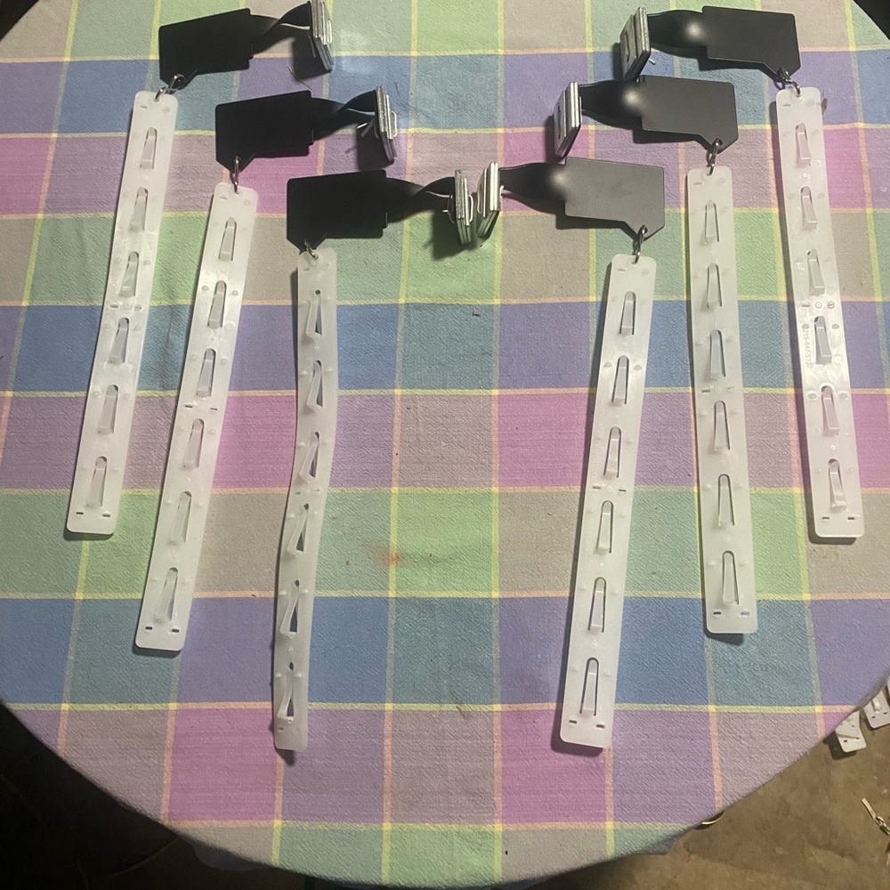 Lot Of 6 Merchandise Display Clip Strips. Double Sided. New.